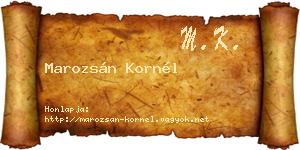 Marozsán Kornél névjegykártya