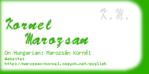 kornel marozsan business card