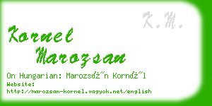 kornel marozsan business card